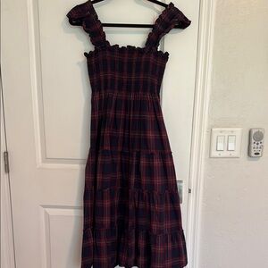 Hill House Red and Black Smocked Ruffle Sundress